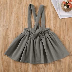 img 2 attached to 👗 Mubineo Corduroy Ruffle Suspender Skirt for Little Toddler Girls - Basic Plain Cotton Overall Skirts