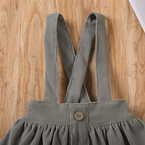 img 1 attached to 👗 Mubineo Corduroy Ruffle Suspender Skirt for Little Toddler Girls - Basic Plain Cotton Overall Skirts