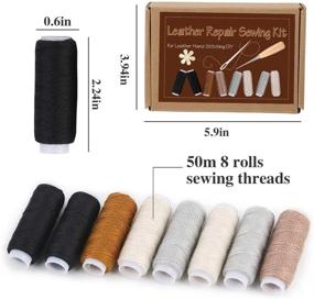 img 3 attached to 🧵 Premium Leather Sewing Kit with Storage Box | Sewing Awl & Needles | 54 Yard Thread | Threader | Ideal for Leather Hand Stitching DIY Projects - Beginners to Professionals