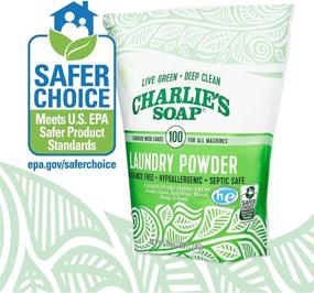 img 1 attached to Charlie's Soap Laundry Powder (2 Pack, 100 Loads) - Hypoallergenic Washing Detergent for Deep Cleaning - Eco-Friendly, Safe, and Highly Effective