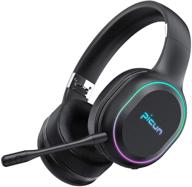 🎧 premium bluetooth headphones with microphone: enhanced bass, foldable, and noise cancelling for travel/work - 60 hours playtime, comfortable protein earpads (black) logo