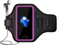 lovphone iphone 7/8 plus armband: water resistant, gym workout with kickstand, key bag, earbuds holder, card slot case - rosy logo