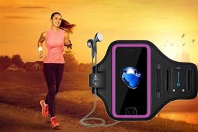 img 3 attached to LOVPHONE iPhone 7/8 Plus Armband: Water Resistant, Gym Workout with Kickstand, Key Bag, Earbuds Holder, Card Slot Case - Rosy