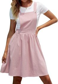img 1 attached to 👗 Romwe Women's Cute A Line Mini Pinafore Dress with Adjustable Straps: Pleated Perfection!