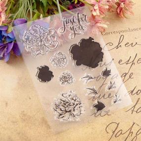 img 1 attached to 🌸 Flower Layering Letters Stamps and Die Set | Scrapbooking Card Making | Christmas Stamps and Dies (4.3 x 5.9 Inches | T1545)