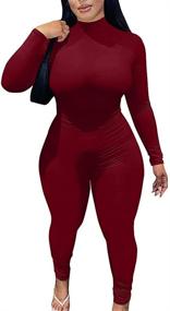 img 4 attached to 👗 XXTAXN Women's Clothing: Bodycon Sleeve Jumpsuit