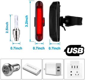 img 1 attached to 🚲 YLUBIK Bike Tail Light 2 Pack - Rechargeable USB, Bright Bicycle Rear Light for Cycling Safety, Flashlight with Tyre Wheel Valve Cap Light, 500mah Lithium Battery, 5 Light Modes (Includes 2 USB Cables)