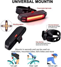 img 3 attached to 🚲 YLUBIK Bike Tail Light 2 Pack - Rechargeable USB, Bright Bicycle Rear Light for Cycling Safety, Flashlight with Tyre Wheel Valve Cap Light, 500mah Lithium Battery, 5 Light Modes (Includes 2 USB Cables)