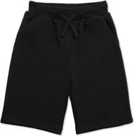 👖 premium jiahong jogger shorts: stylish drawstring gray xl boys' clothing for comfortable and trendy shorts logo