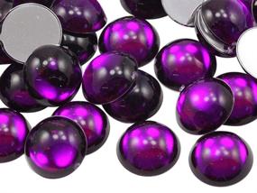 img 4 attached to 💎 KraftGenius Allstarco 11mm Purple Amethyst Flat Back Acrylic Round Cabochons - 50 Pieces for Jewelry Making, Cosplay, Embellishments