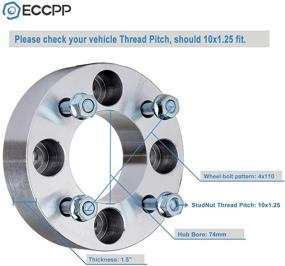 img 3 attached to 🚀 ECCPP 4X 2" 4x110 дистанционные проставки под колеса с резьбой 10x1.25, совместимые с моделями Brute Force 650 750, Ozark 250, Eiger 400, Grizzly 350 450.