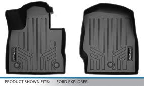 img 1 attached to 🚗 SMARTLINER Custom Fit Floor Mats 2020-2021 Ford Explorer - Black 1st Row Liner Set