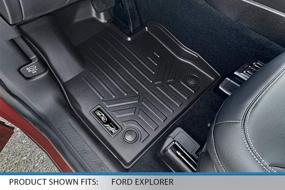 img 3 attached to 🚗 SMARTLINER Custom Fit Floor Mats 2020-2021 Ford Explorer - Black 1st Row Liner Set