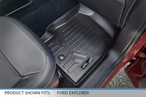 img 2 attached to 🚗 SMARTLINER Custom Fit Floor Mats 2020-2021 Ford Explorer - Black 1st Row Liner Set