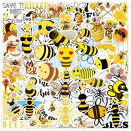 buzz-worthy: 50 adorable bee stickers for laptops, hydro flasks, water bottles, luggage, and helmet decor logo