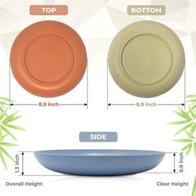 img 3 attached to 🌿 Premium Bamboo Fiber Plastic Plates Set: Eco-Friendly, Durable Dinnerware