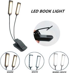 img 2 attached to 📚 Versatile HONGYU Rechargeable LED Book Light: Double Head Clip Reading Lights, 18 LEDs, Portable E-Reader Light, USB Travel Clip Lamp for Kids & Bookworms – Music Stand Light Included