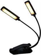 📚 versatile hongyu rechargeable led book light: double head clip reading lights, 18 leds, portable e-reader light, usb travel clip lamp for kids & bookworms – music stand light included логотип