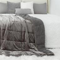 🛏️ cozy and warm sherpa fleece weighted blanket for adults - 15 lbs, dual-side grey 60"x80", kivik soft plush flannel bed blanket logo