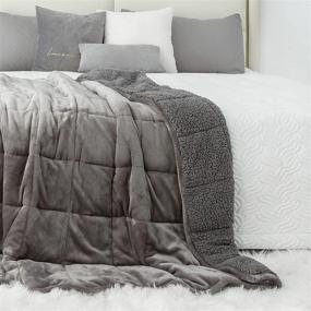 img 4 attached to 🛏️ Cozy and Warm Sherpa Fleece Weighted Blanket for Adults - 15 lbs, Dual-Side Grey 60"x80", Kivik Soft Plush Flannel Bed Blanket