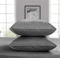 🌟 premium 1000 thread count supima cotton king pillowcase set - luxurious sateen, dark grey | threadmill home linen logo