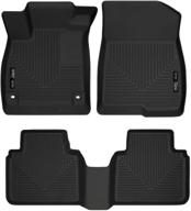 🚗 husky liners 95741 weatherbeater front & 2nd seat floor mats black, compatible with 2018-19 honda accord sedan logo