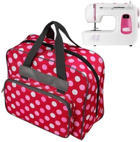 img 1 attached to 🧳 Looen Universal Sewing Machine Carrying Case with Multiple Storage Pockets and Shoulder Strap - Travel Tote Bag for Most Standard Sewing Machines and Accessories (Red)