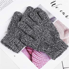 img 1 attached to Cooraby Knitted Magic Weather Gloves for Boys – Must-Have Accessories