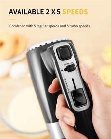 img 2 attached to 300W Ultra Power Electric Hand Mixer by SHARDOR with Turbo for Whipping, Mixing Cookies, Brownies, Cakes, Dough Batters