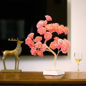 img 2 attached to 🌹 Bolylight Light Up Rose Tree: 32 LED Night Light Rose Lamp - Perfect for Home Decoration, Wedding, and Christmas - Elegant Pink Artificial Tabletop Tree