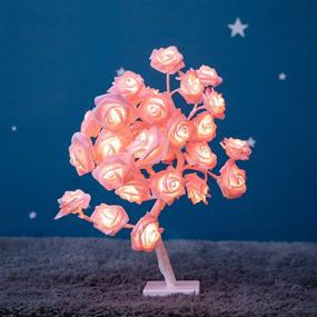 img 4 attached to 🌹 Bolylight Light Up Rose Tree: 32 LED Night Light Rose Lamp - Perfect for Home Decoration, Wedding, and Christmas - Elegant Pink Artificial Tabletop Tree