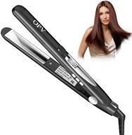 🔥 professional hair straightener - 2in1 flat iron for straightening and curling hair: ceramic tourmaline, instant heating in 30s, digital lcd display, 1 inch adjustable temp (200℉-450℉), dual voltage auto off - suitable for all hair types logo