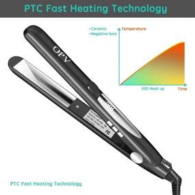 img 1 attached to 🔥 Professional Hair Straightener - 2in1 Flat Iron for Straightening and Curling Hair: Ceramic Tourmaline, Instant Heating in 30s, Digital LCD Display, 1 Inch Adjustable Temp (200℉-450℉), Dual Voltage Auto Off - Suitable for All Hair Types