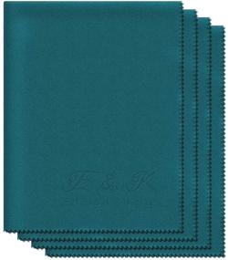 img 4 attached to 🧽 Edison & King Extra Large Microfiber Cleaning Cloth - Pack of 4 Extremely Soft Glasses Cleaning Cloths in Teal - 11 x 15 inches, No Liquid Cleaner Needed