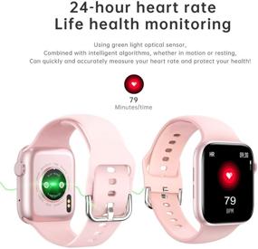 img 3 attached to 💖 Kimnix HD Full Touch Screen Smartwatch Pink Fitness Tracker with Call/Text/Heart Rate/Blood Pressure/Sleep Step Tracking, Smart Watch for Android & iOS, Women Man