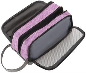 img 1 attached to 🧳 Small Toiletry Bag - Yeiotsy Color Clash Travel Toiletry Kit for Kids, Perfect Wash Bag for Outdoor Activities (Purple)