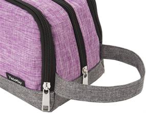 img 2 attached to 🧳 Small Toiletry Bag - Yeiotsy Color Clash Travel Toiletry Kit for Kids, Perfect Wash Bag for Outdoor Activities (Purple)
