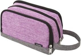 img 4 attached to 🧳 Small Toiletry Bag - Yeiotsy Color Clash Travel Toiletry Kit for Kids, Perfect Wash Bag for Outdoor Activities (Purple)