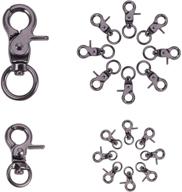 🔗 16 pcs 2 sizes ph pandahall metal lobster claw clasps swivel lanyards trigger snap hooks for keychain, key rings, diy bags, pendants, jewelry findings - gunmetal finish logo