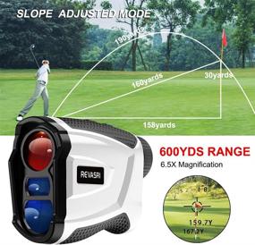 img 3 attached to 🏌️ REVASRI Golf Rangefinder with Slope, Flagpole Lock, Vibration, and 6.5X Magnification, 5-600 Yards Range Finder - Rechargeable Laser for Golfing and Hunting (Model 3M02)