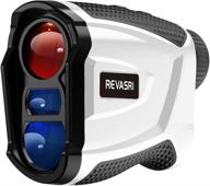 🏌️ revasri golf rangefinder with slope, flagpole lock, vibration, and 6.5x magnification, 5-600 yards range finder - rechargeable laser for golfing and hunting (model 3m02) logo