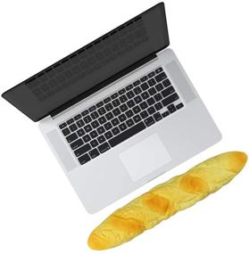 img 3 attached to Soft Toast Bread Baguette Shape Memory Foam Keyboard Wrist Rest Pad for Office, Computer, Laptop, and Keyboard - Anti-Skid Wrist Support for Easy Typing & Pain Relief