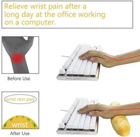 img 1 attached to Soft Toast Bread Baguette Shape Memory Foam Keyboard Wrist Rest Pad for Office, Computer, Laptop, and Keyboard - Anti-Skid Wrist Support for Easy Typing & Pain Relief