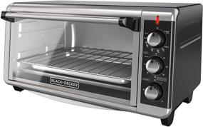img 3 attached to 🍞 BLACK+DECKER TO3250XSB 8-Slice Extra Wide Convection Countertop Toaster Oven with Bake Pan, Broil Rack, and Toasting Rack - Stainless Steel/Black