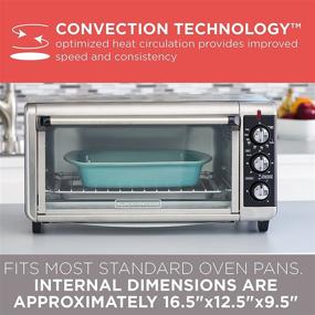 img 1 attached to 🍞 BLACK+DECKER TO3250XSB 8-Slice Extra Wide Convection Countertop Toaster Oven with Bake Pan, Broil Rack, and Toasting Rack - Stainless Steel/Black