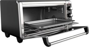 img 2 attached to 🍞 BLACK+DECKER TO3250XSB 8-Slice Extra Wide Convection Countertop Toaster Oven with Bake Pan, Broil Rack, and Toasting Rack - Stainless Steel/Black