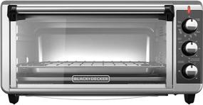img 4 attached to 🍞 BLACK+DECKER TO3250XSB 8-Slice Extra Wide Convection Countertop Toaster Oven with Bake Pan, Broil Rack, and Toasting Rack - Stainless Steel/Black