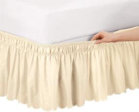 img 4 attached to 🛏️ Elastic Bed Wrap Around Dust Ruffle Bedskirt - Ivory, Queen/King Size - by Collections Etc.