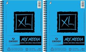 img 1 attached to 📒 Canson XL Series Mixed Media Paper Pad, Heavyweight, Fine Texture, Heavy Sizing for Wet and Dry Media, Side Wire Bound, 98lb, 7x10 Inches, 60 Sheets - 100510926 (7x10 2 Pack)