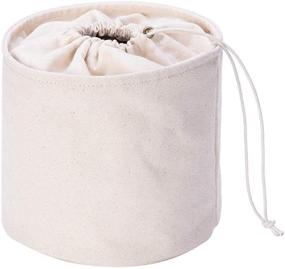 img 4 attached to 👜 Tall Purse Organizer Insert: Canvas Round Handbag Storage for Women - Beige, Large Size